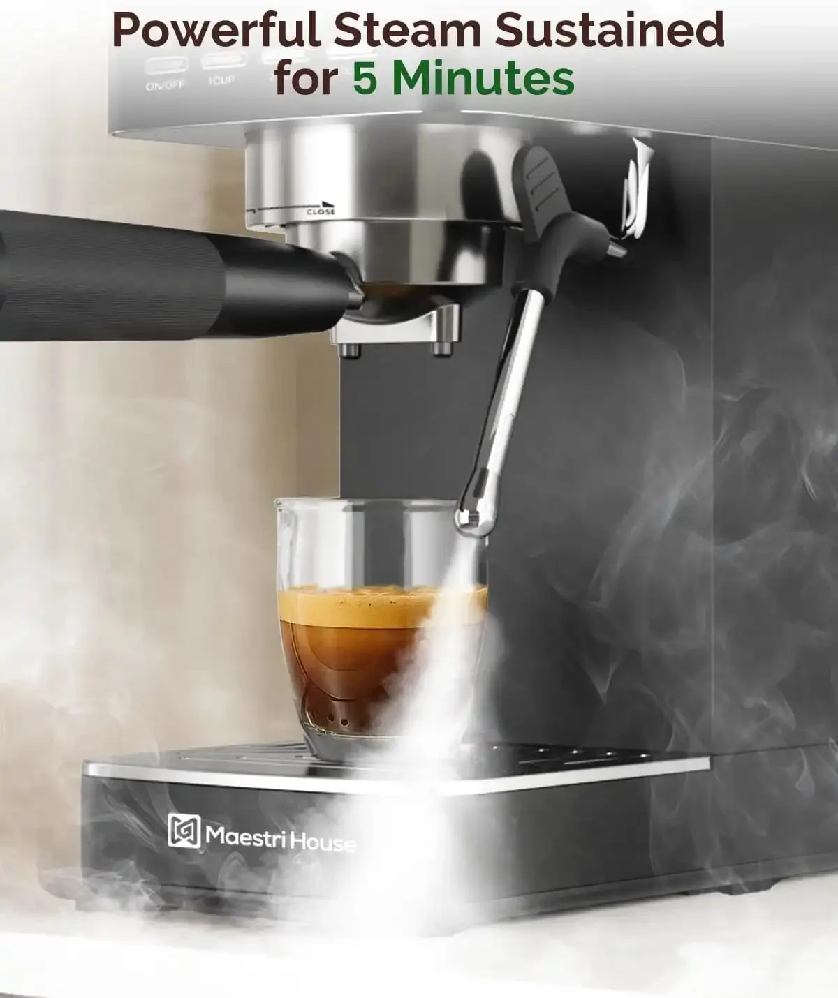 Maestri House Lab MHCM01 machine espresso noire 20 bars