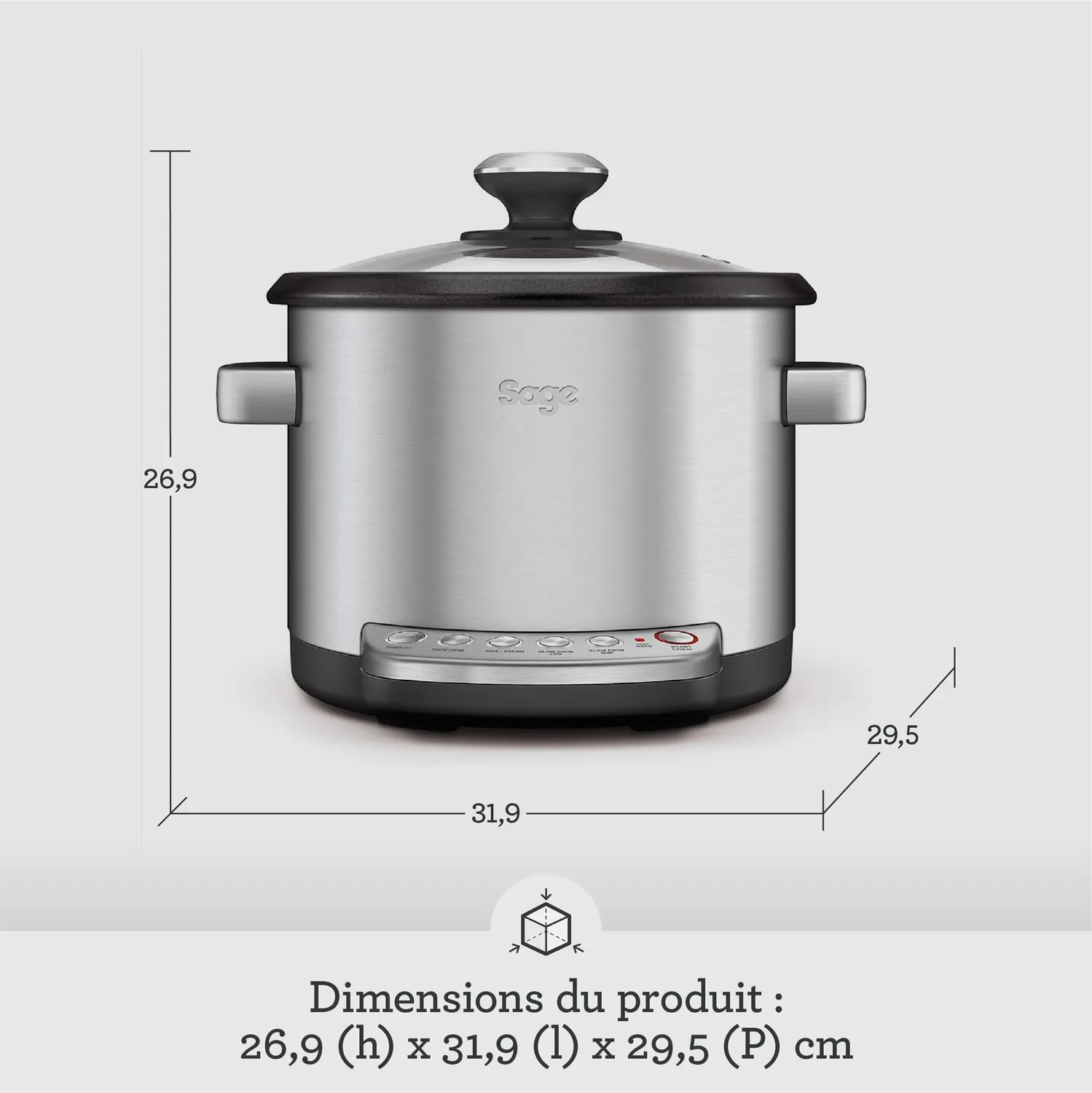 Sage Risotto Plus multicuiseur riz inox maintien chaud