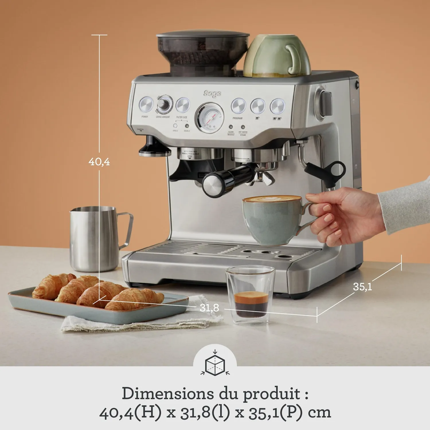 Sage Barista Express machine expresso sésame noir avec moulin