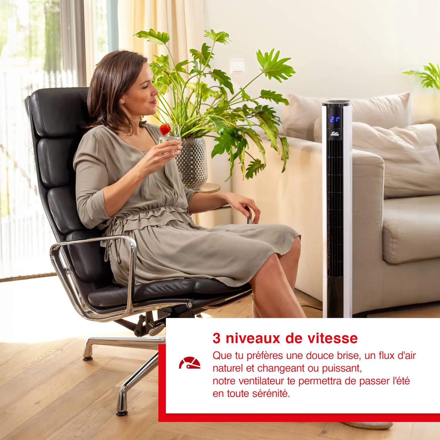 Solis 757 Easy Breezy ventilateur tour 3 vitesses