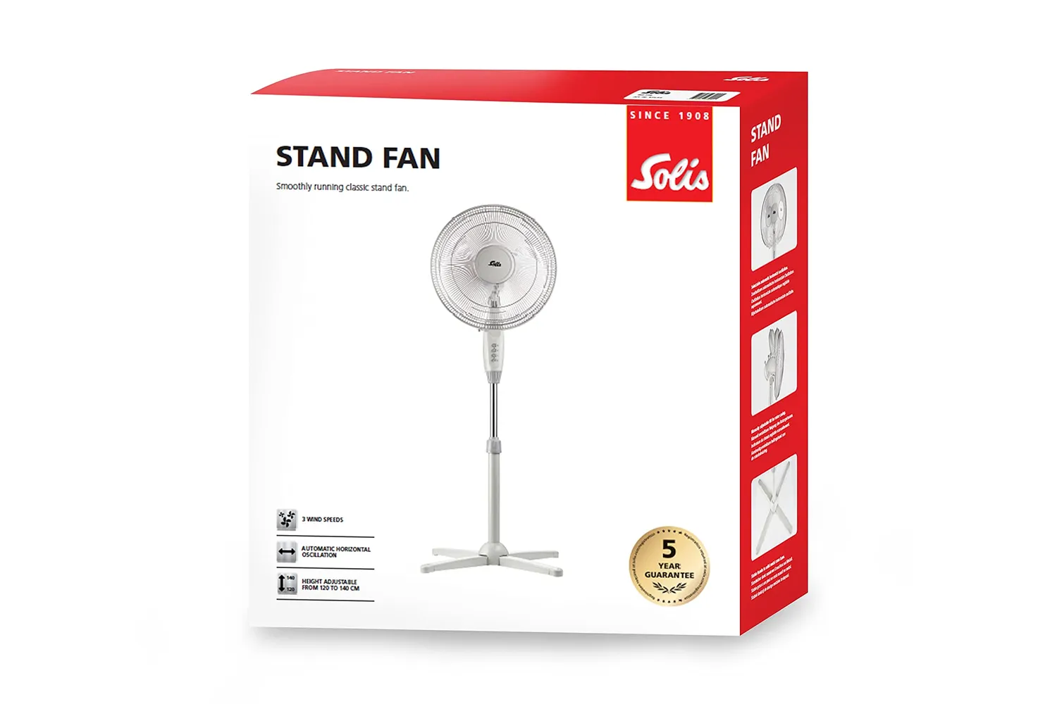 Solis 748 ventilateur sur pied 40 cm 3 vitesses