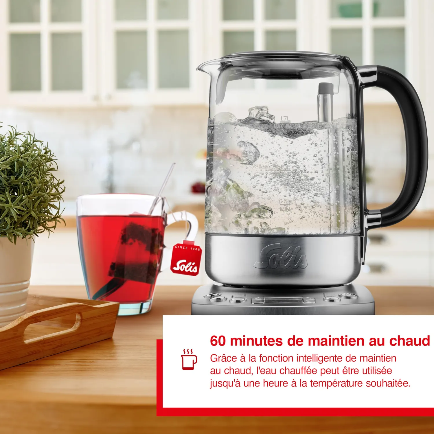 Solis 5518 bouilloire théière 1,7 L minuterie