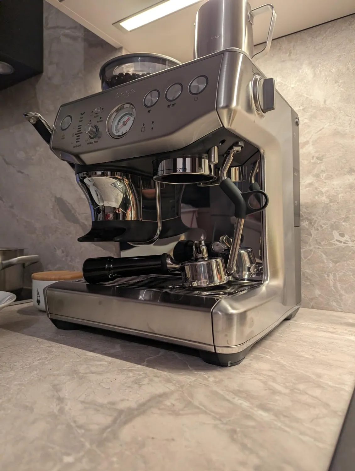 Sage Barista Express Impress machine espresso inox brosse