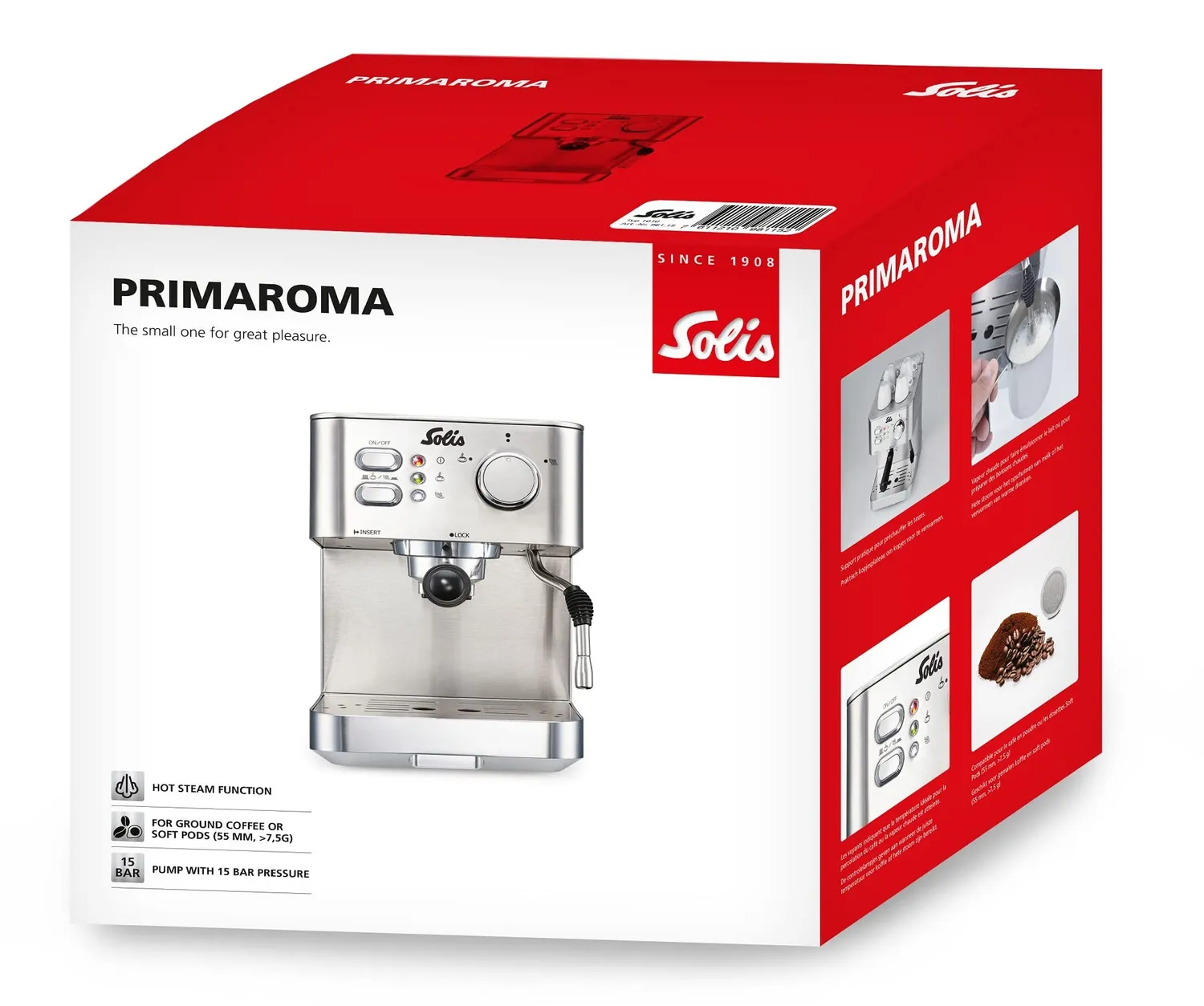Solis Prima Aroma 1010 machine expresso inox 1,5 L 15 bars