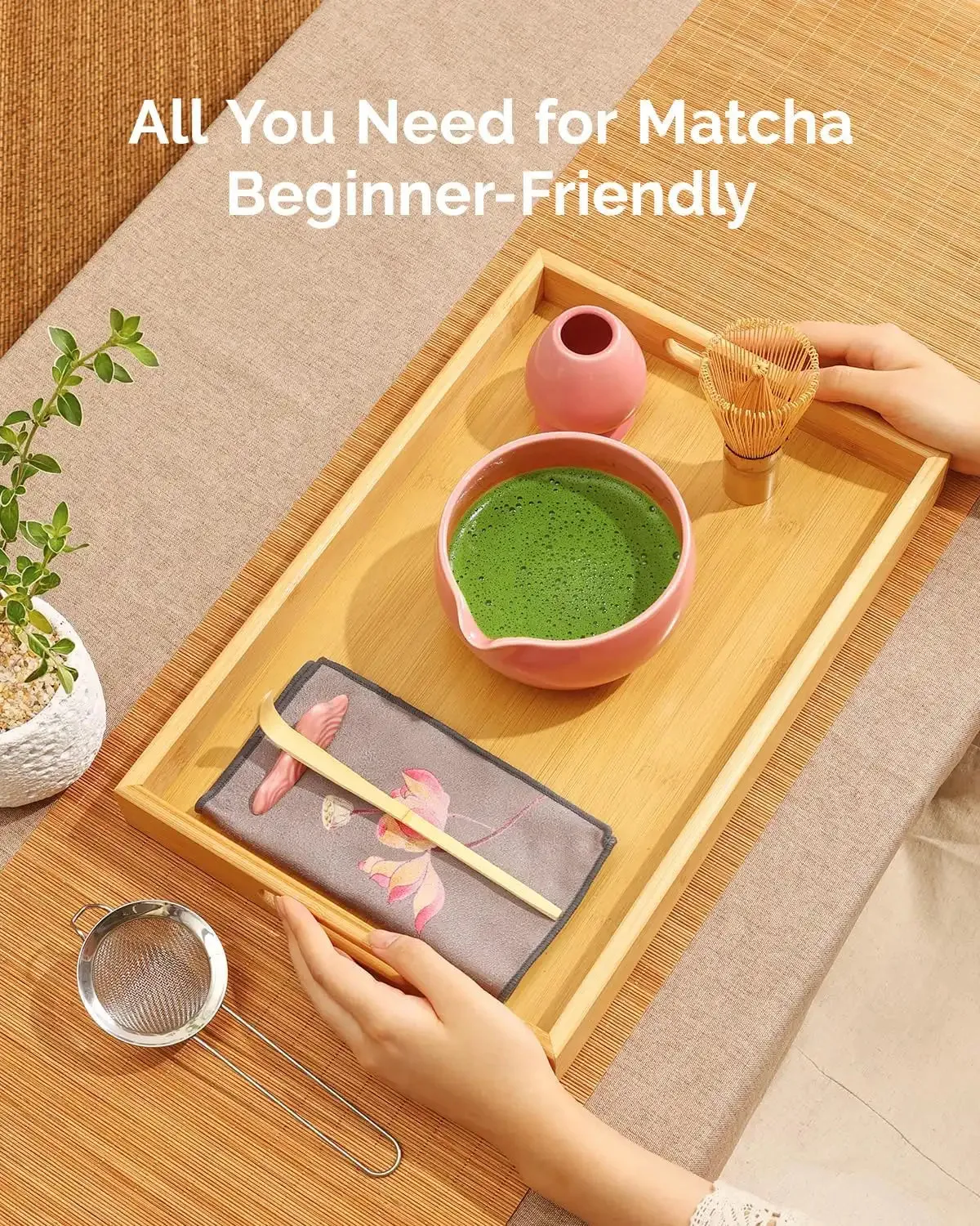 Maestri House MHMS01 kit matcha 7 pièces rose bambou