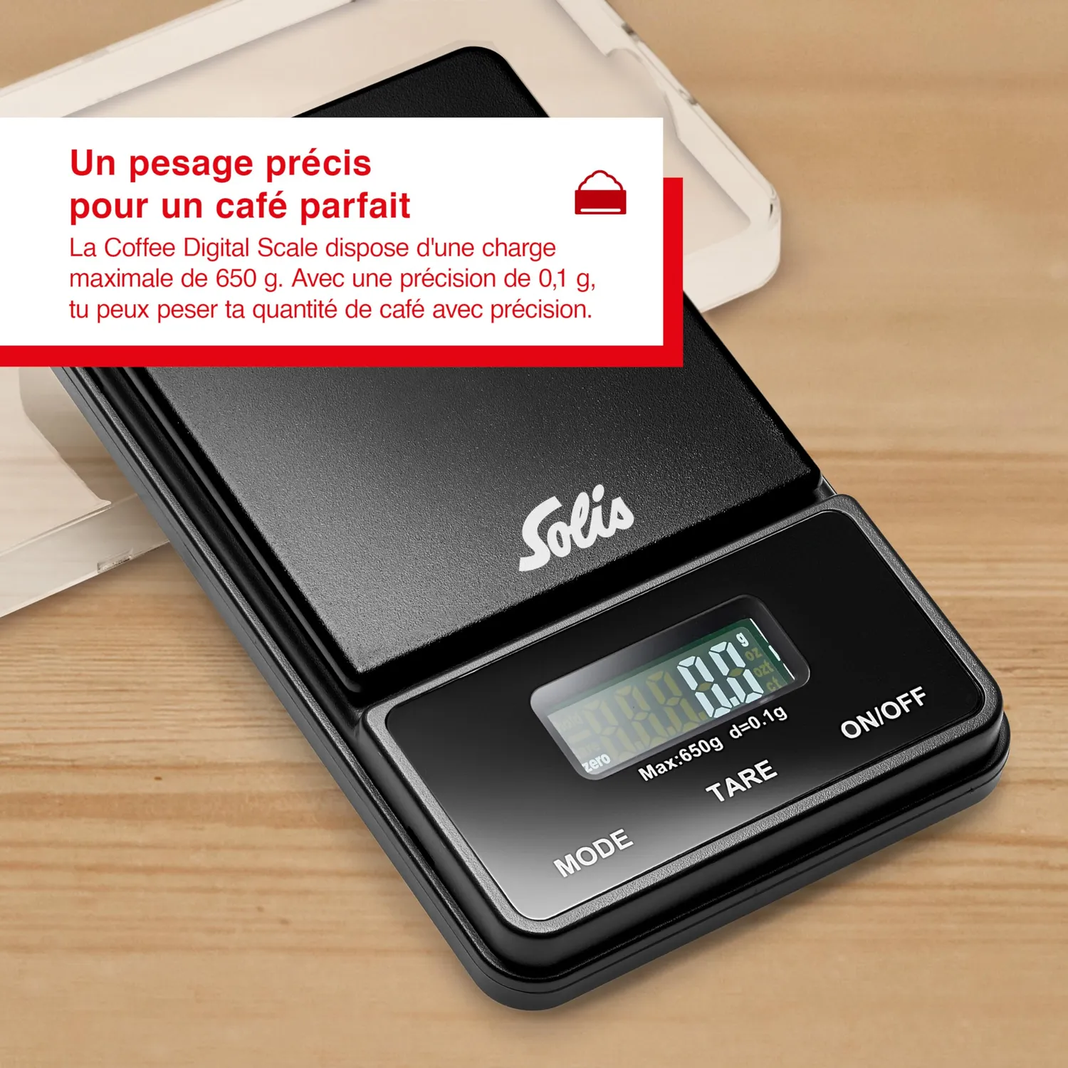 Solis 1030 balance café précision 650 g mouture 0,1 g