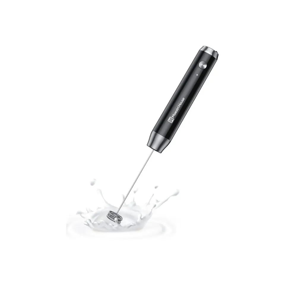 Maestri House LunaFro Lite mousseur lait noir rechargeable léger