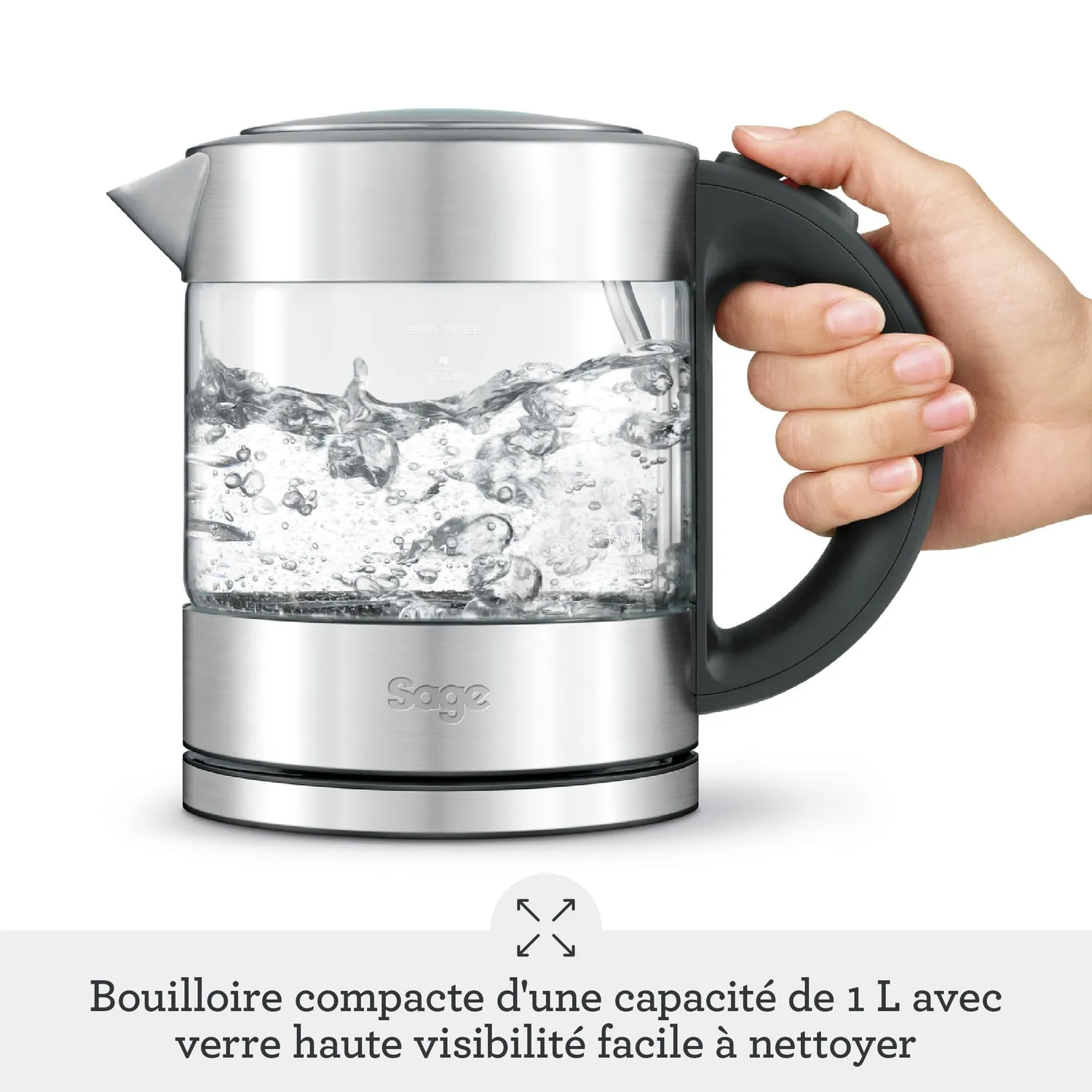 Sage Compact Kettle Pure bouilloire 1 L verre transparent