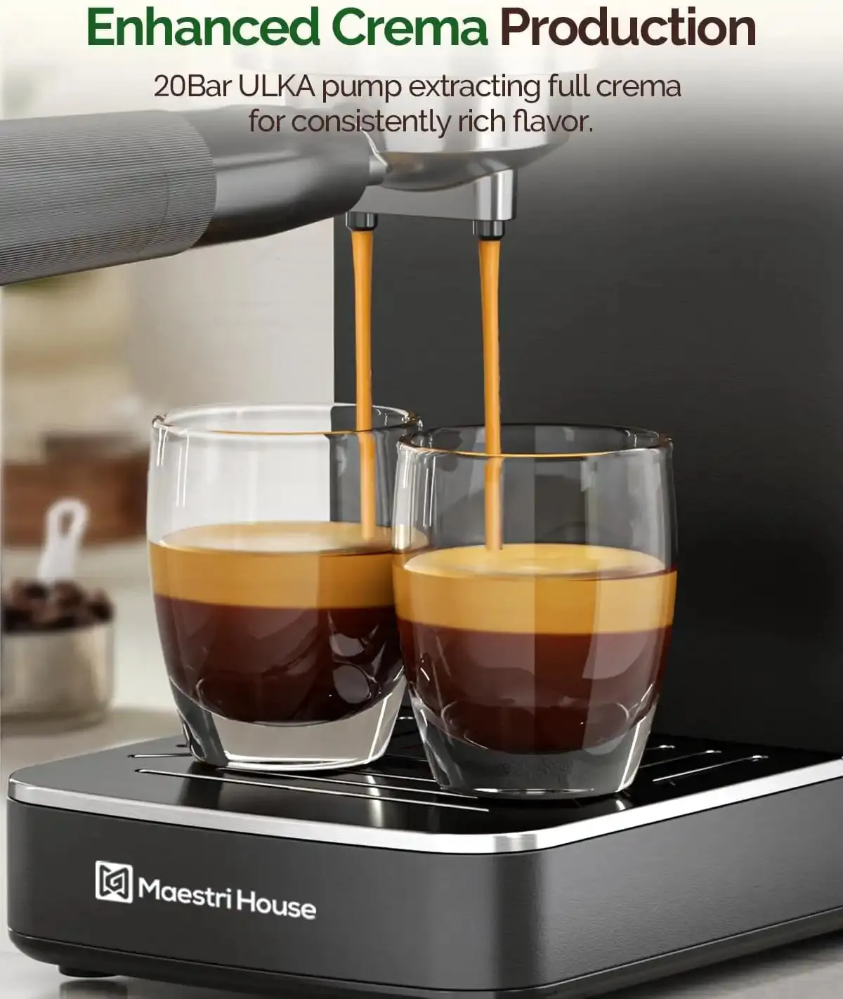 Maestri House Lab MHCM01 machine espresso noire 20 bars