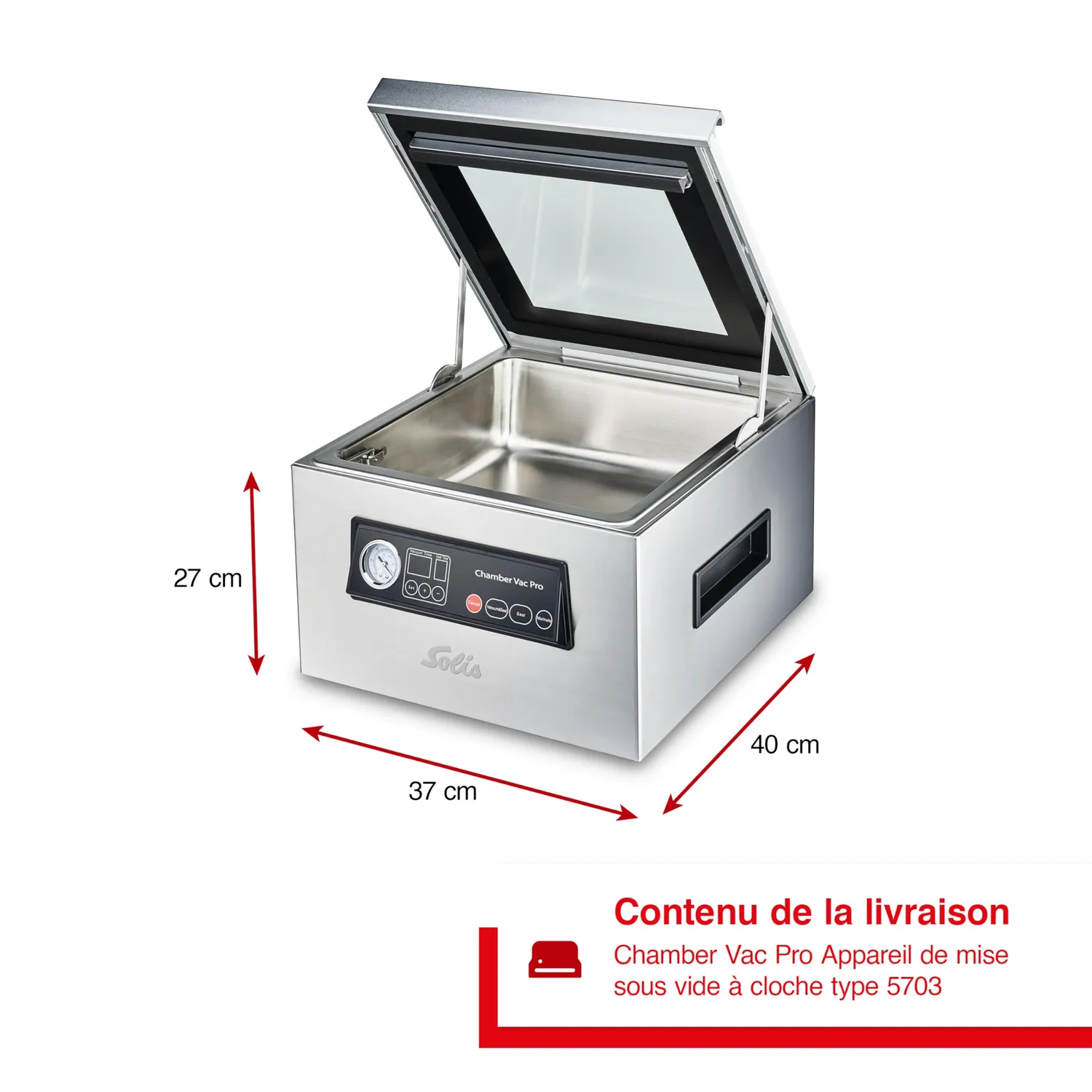 Solis Chamber Vac Pro 5702 machine sous vide 7 L + 30 sacs