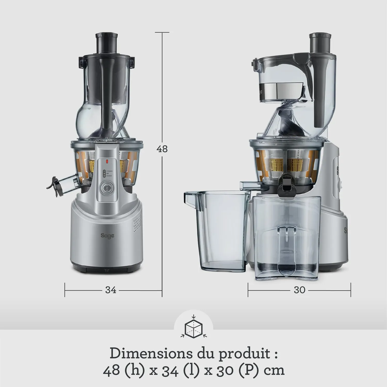 Sage Big Squeeze extracteur de jus slow juicer 81 mm
