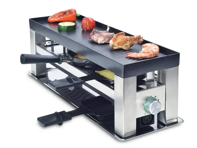 Solis 4 en 1 raclette grill table 3 personnes inox 650 W