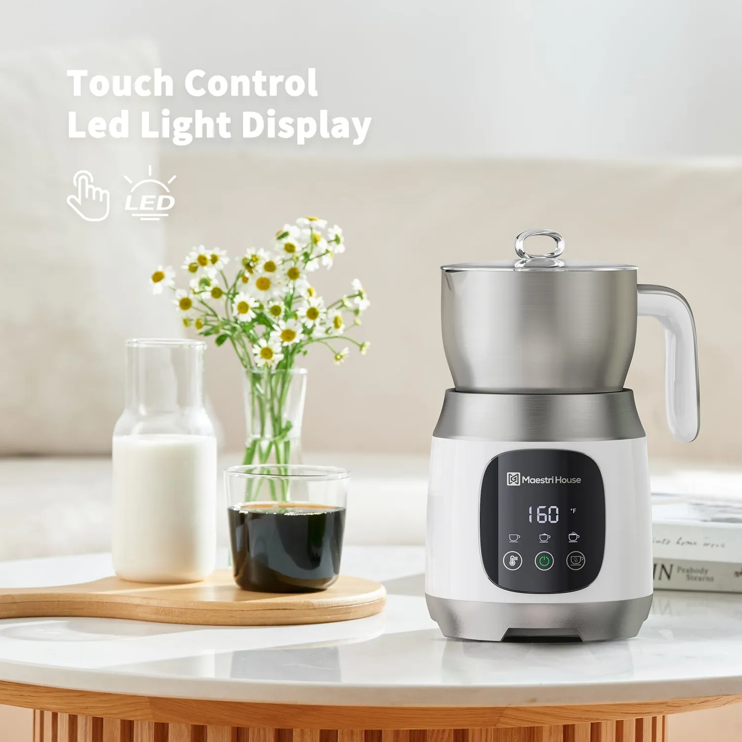 Maestri House DualFro 600 mousseur lait 600 ml inox