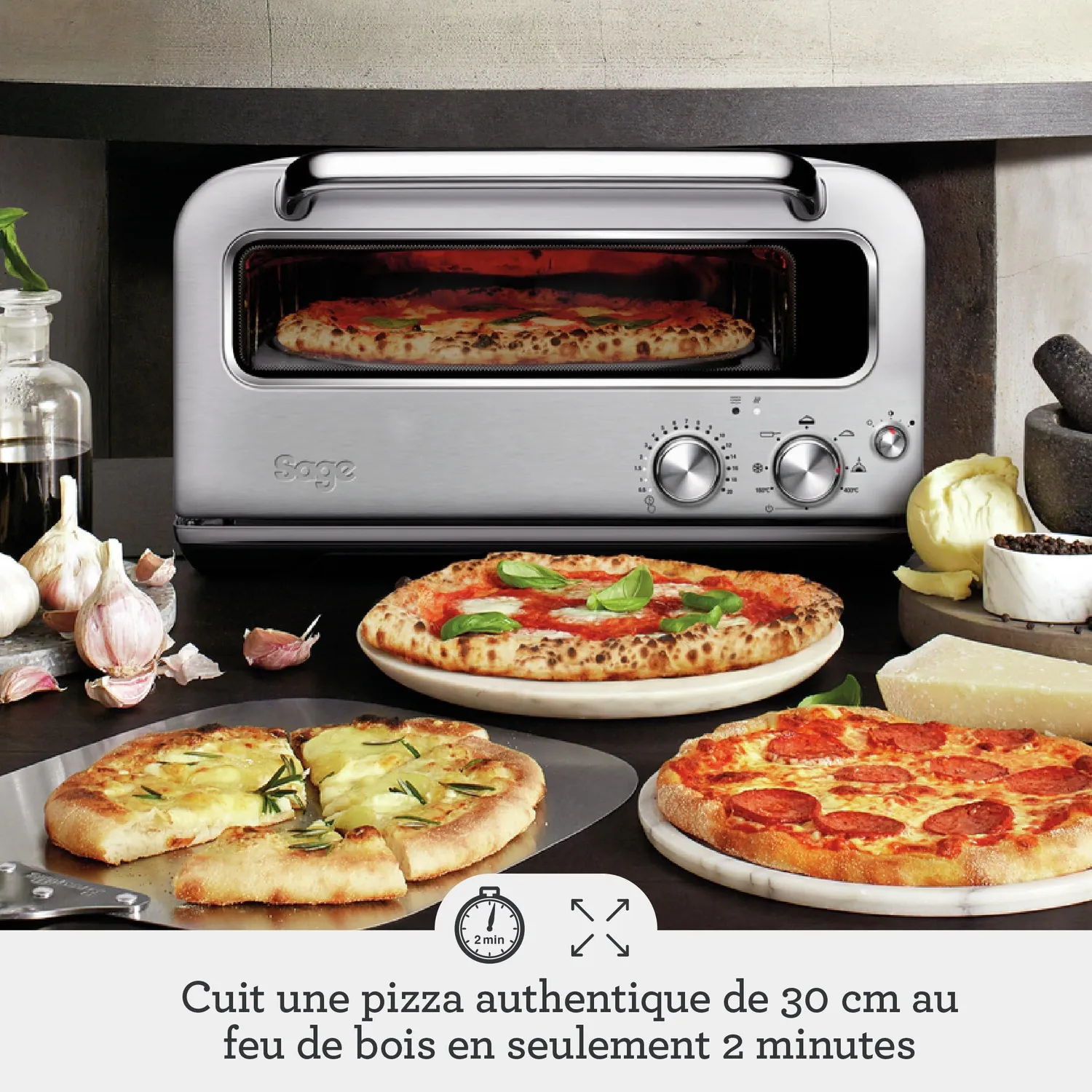 Sage Smart Oven Pizzaiolo four à pizza inox 400°C