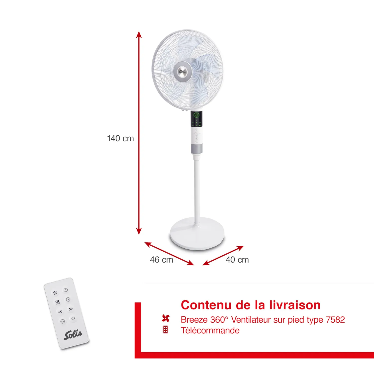 Solis Breeze 7582 ventilateur sur pied 65 W