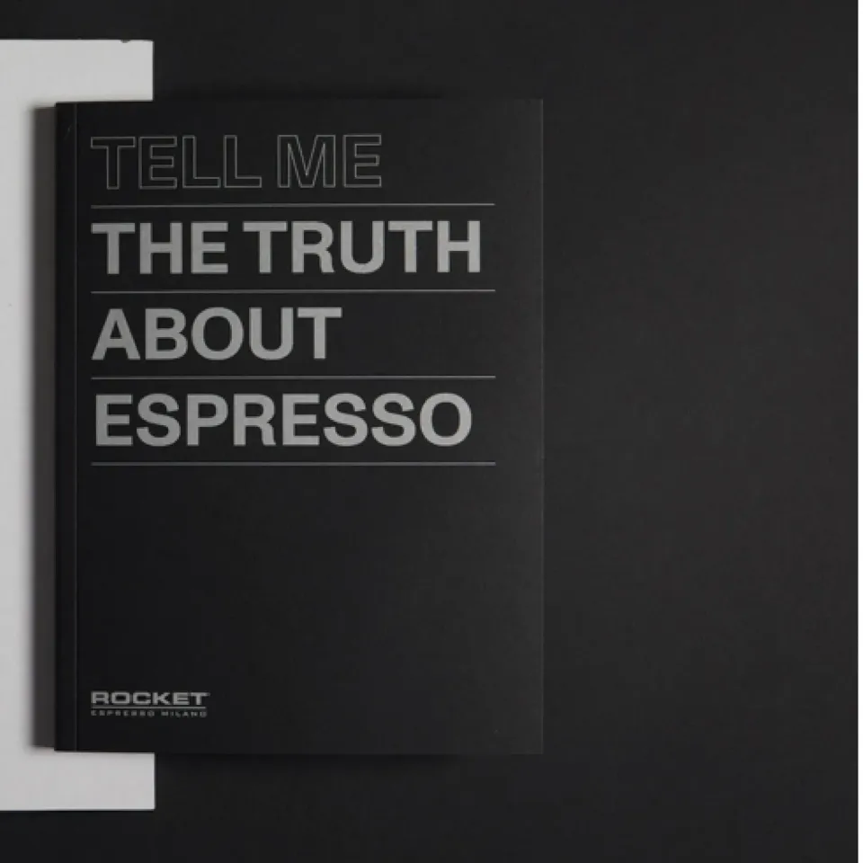 Rocket Espresso Tell Me Truth livre art café anglais