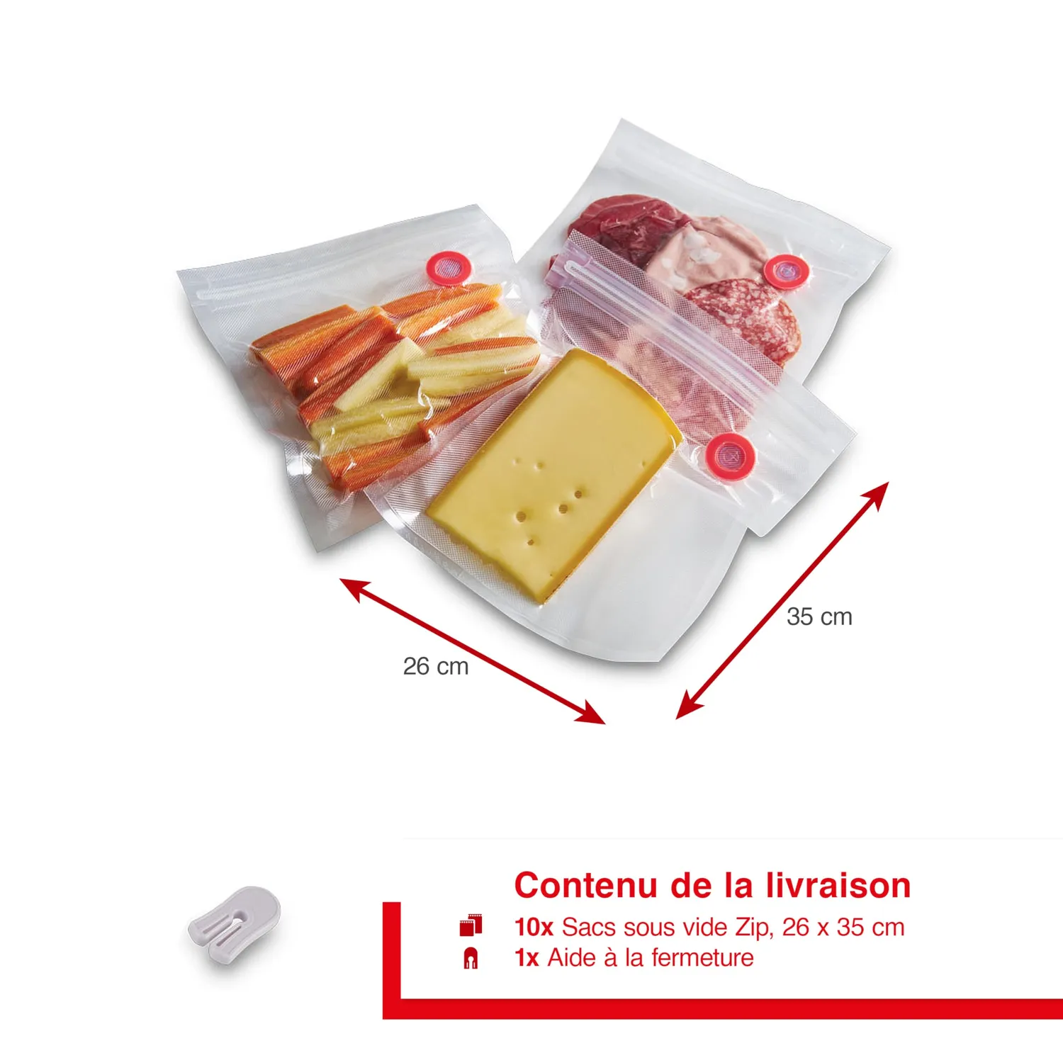 Solis Zip sachets sous vide 26x35 cm lot de 10 réutilisables