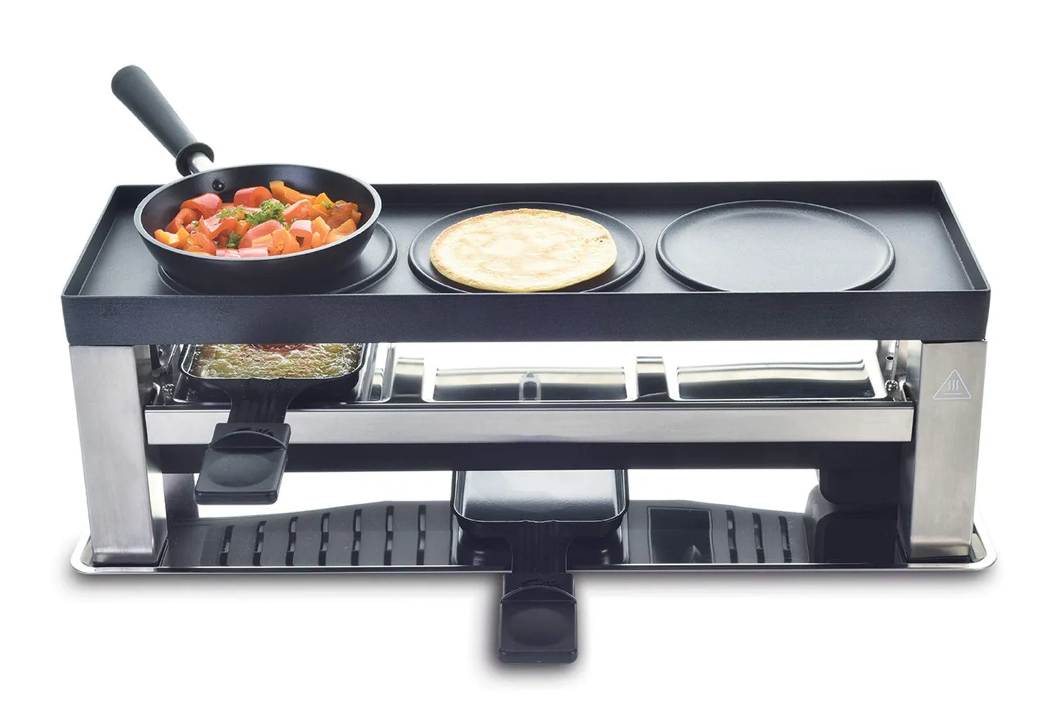 Solis 4 en 1 raclette grill table 3 personnes inox 650 W