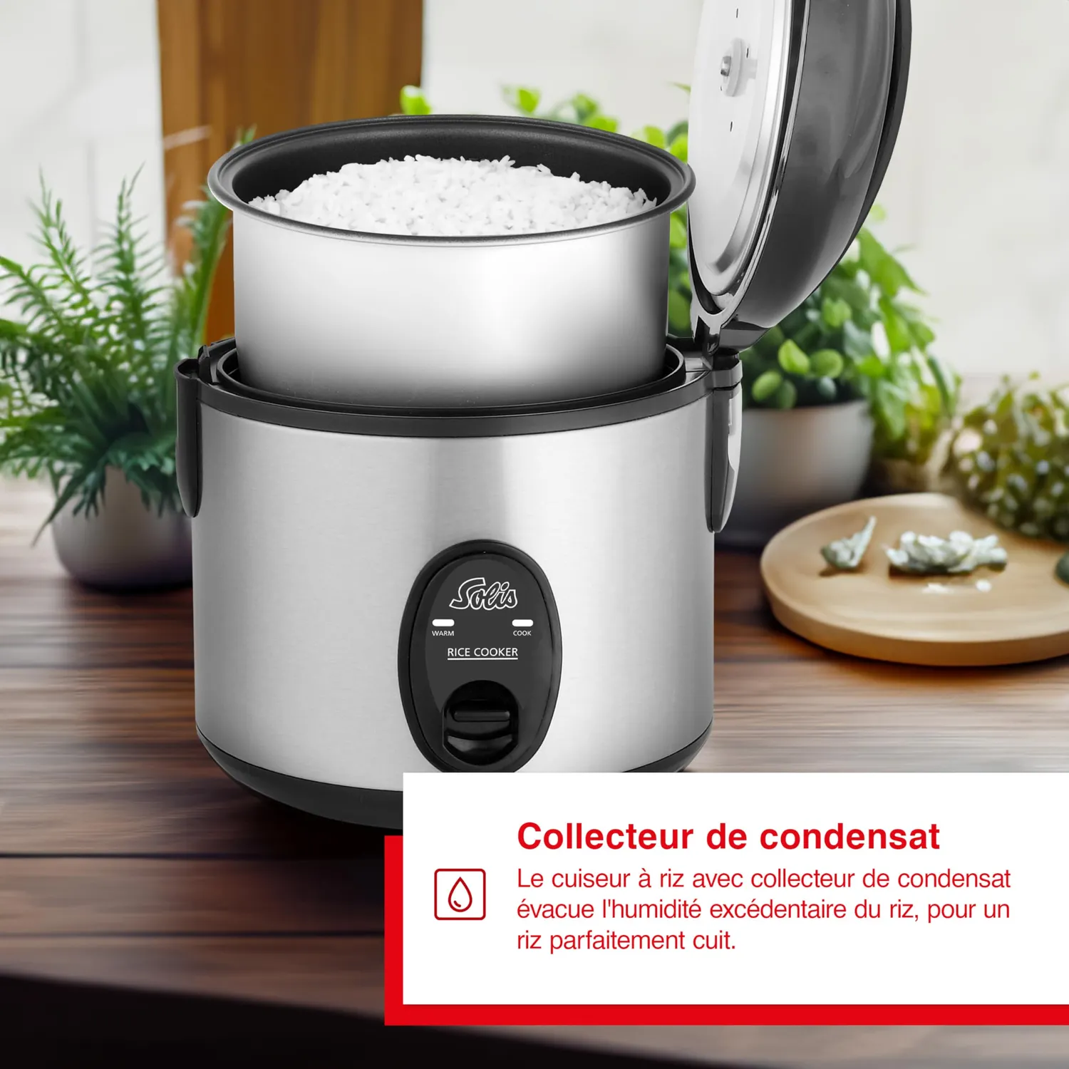 Solis 978.08 cuiseur à riz vapeur 350W antiadhésif 4 tasses